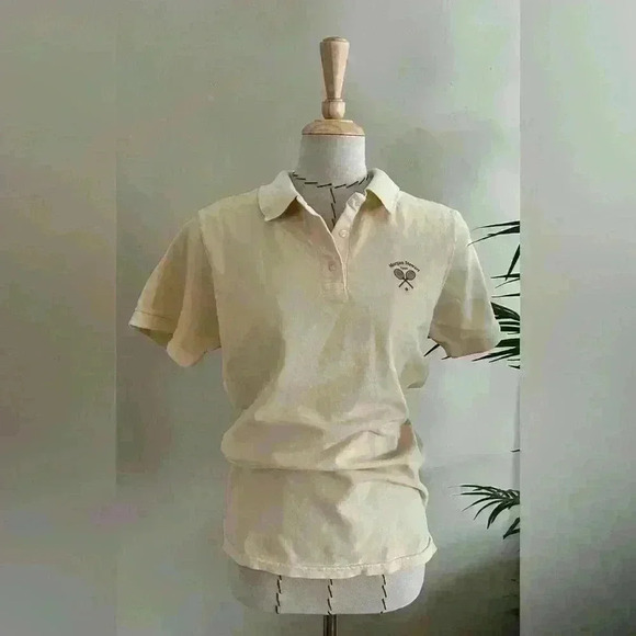 Morgan Stewart Women’s Cotton Polo Shirt | Butter Yellow | M | Tennis Shirt - Picture 2 of 8